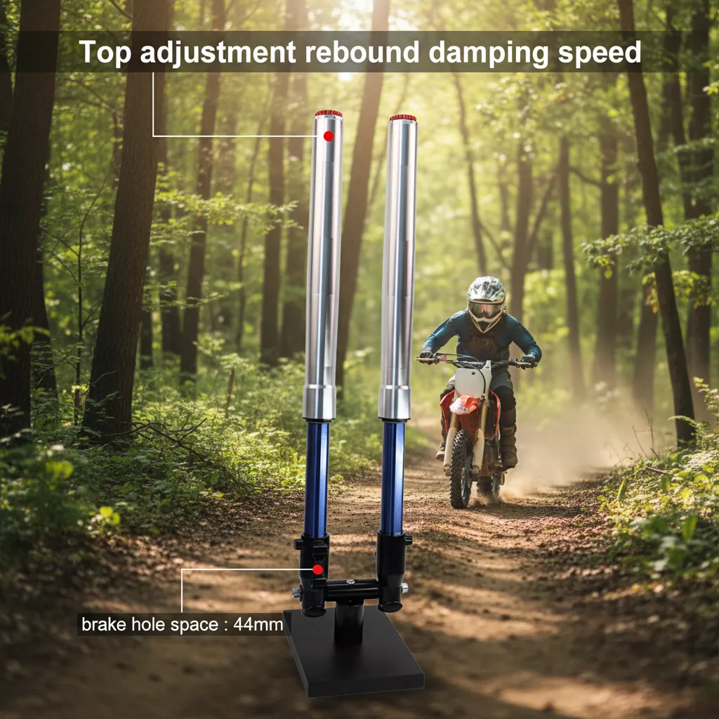 44 mm-ko Oinaren Alderantzizko Sardexka Errebote Erregulagarria Motozikleta Shock Absorber